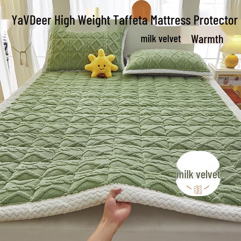 Плюшевый теплый топпер для кровати Yalu Tafurong 180x200cm оливковое зеленый