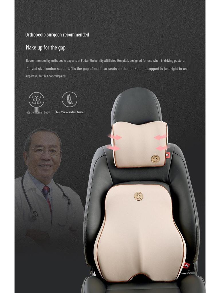 Almofada de Apoio para Pescoço e Lombar para Encosto de Cabeça de Carro - Almofada de Espuma Viscoelástica para Conforto no Carro