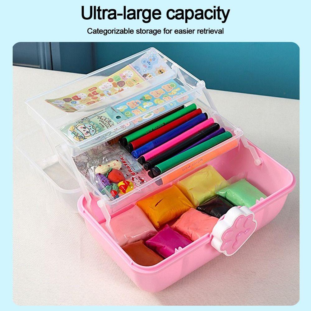 Three-layer Stationery Box Large Capacity Toy Box New Nail Art Organizer