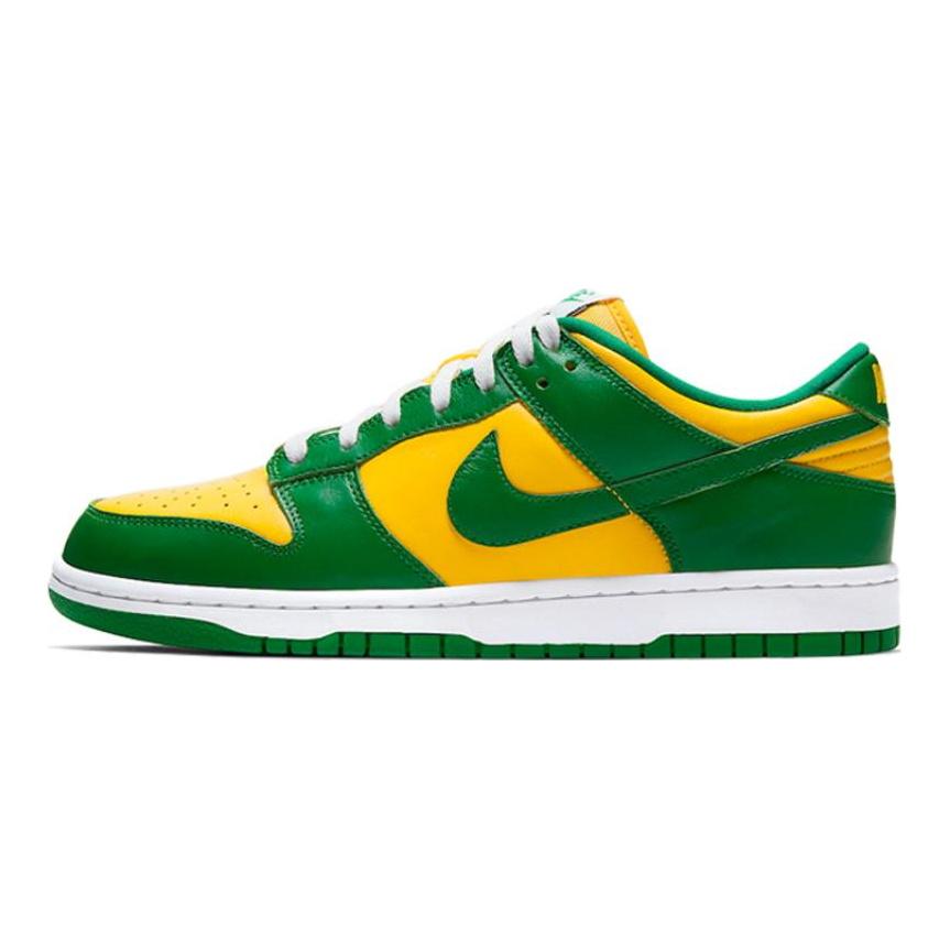 Nike Dunk Brazil fashion trend low-top skate shoes unisex Brazil yellow and green CU1727-700
