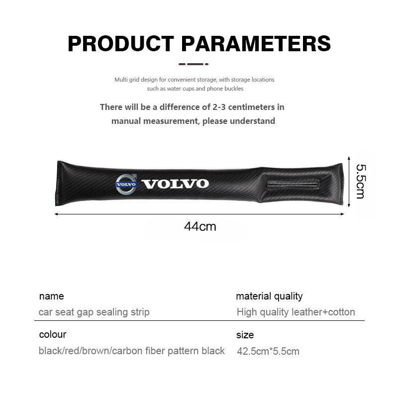 2Pcs Car Seat Gap Filling Strip Leather Soft Leak Proof For Volvo V60 V40 XC90 S60 C30 V50 V70 S90 AWD Car Interior Accessories