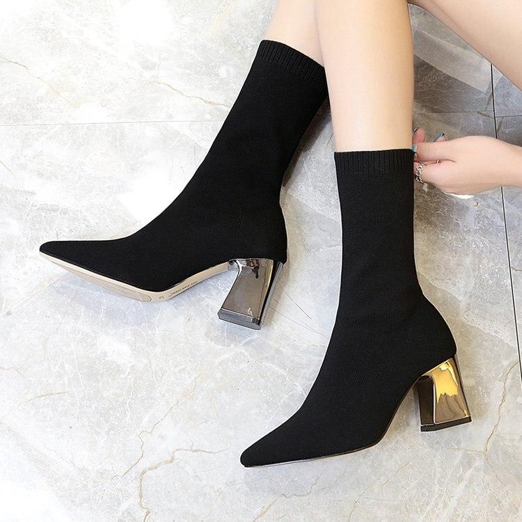thick heel boot socks