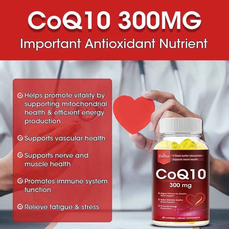 Coenzyme Q10, soybean oil, bovine gelatin, glycerol, Heart Health Supplements, 300mg