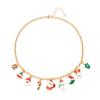 Christmas Elk Snowman Santa Claus Pendant Necklace for Women Snowflake Candy Charm Chain Necklace New Year Jewelry Holiday Gift