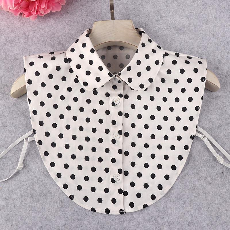 Korean Style Polka Dot Fake Collar Shirt – Women s Trendy Pointed Collar Accessory