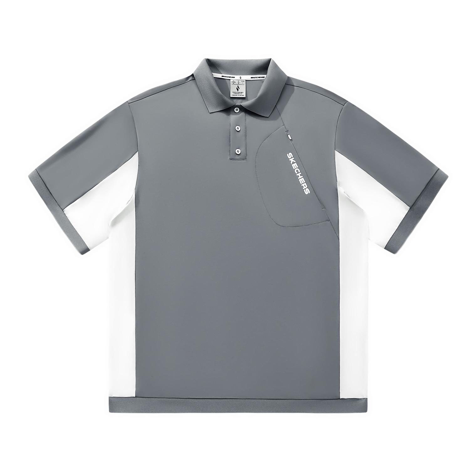 Skechers Diamond Series Sports Casual Outdoor Fashion Versatile Comfortable Breathable Color Block Short Sleeve Polo Shirt L225M205-00Q9 M