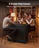 Home Bar Unit, L-Shaped Wine Bar Cabinet Table 4-Tier with Storage Shelves, Wine Glass Holder, 136 Kg Max Capacity, Wood Liquor Cabinet for Home,