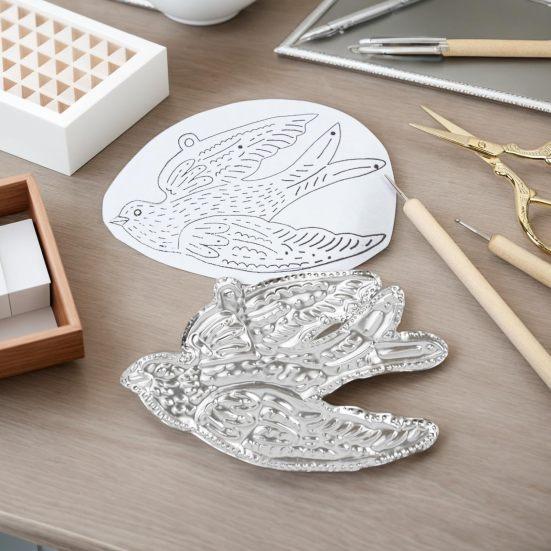 Metall Prägefolien Blätter Doppelseitig Golden Silber Dicke Zinnfolien Prägehandwerk Folienblätter für DIY Basteln Scrapbooking Herstellen Dekorationen