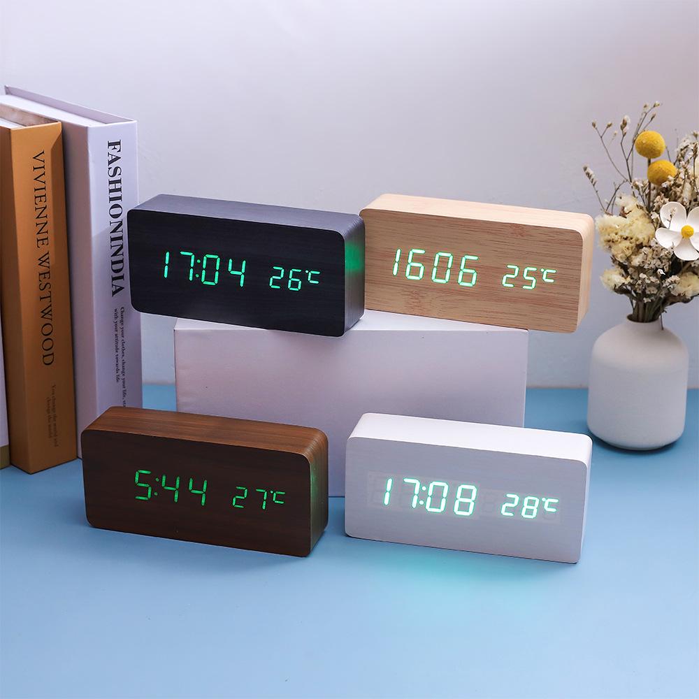 Creative Sound-Activated Wooden Clock - Multifunctional Home & Student Gift