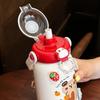 Large Capacity Thermal Cup Double Drinking Straw Coffee Cup Cute Vacuum Cup  for Children