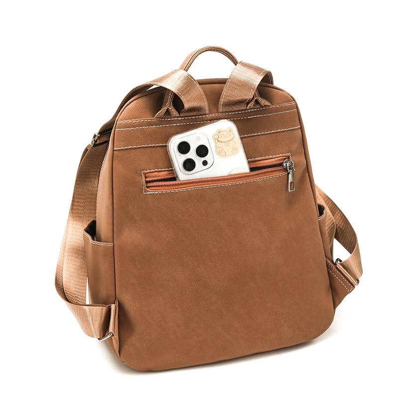 Fashion Wommen Backpack Pu Solid Color Travel Backpack Student Schoolbag