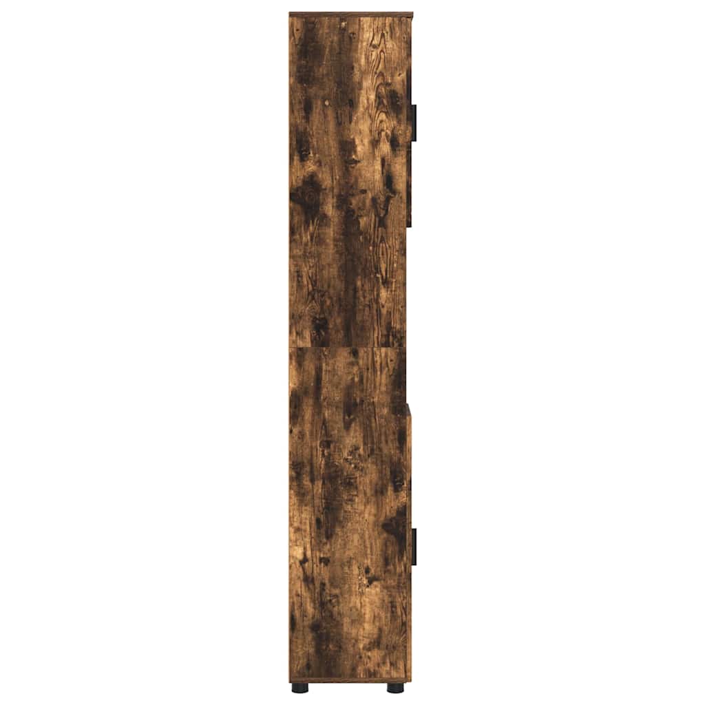 Bathroom Cabinet with Door Smoked Oak 30 X 35 X 192 Cm
