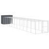 VidaXL Dog Niche with Anthracite Courtyard 214x1273x181 Cm, Dog Cage, Dog Shelter, Pet House, Cages 3189136