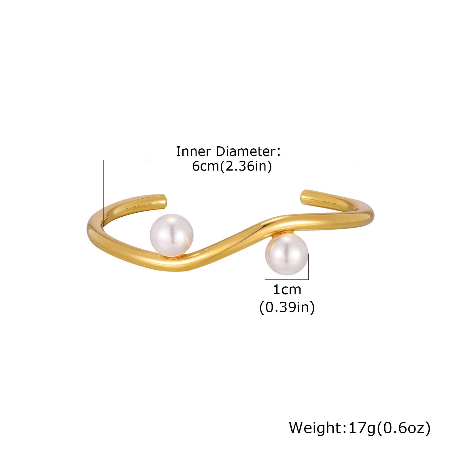 

Chic Stainless Steel Double Layer Hollow Cuff Bracelet, Gold Plated Irregular Open Bangle, Waterproof Unique Minimalist Jewelry