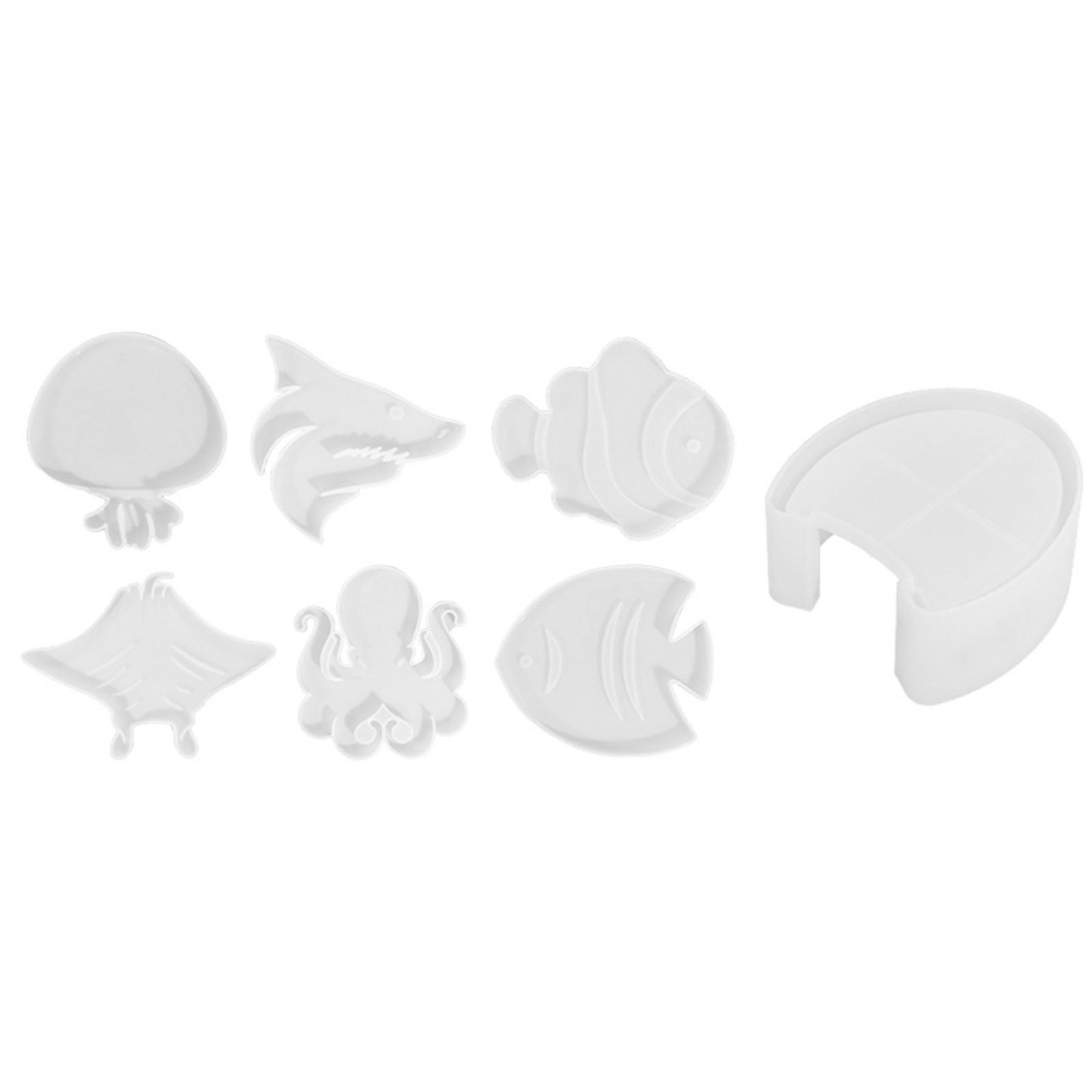 

Набор форм для подставок из смолы, силиконовые формы для подставок, формы из эпоксидной смолы в форме морского существа для литья подставок под чашки своими руками A