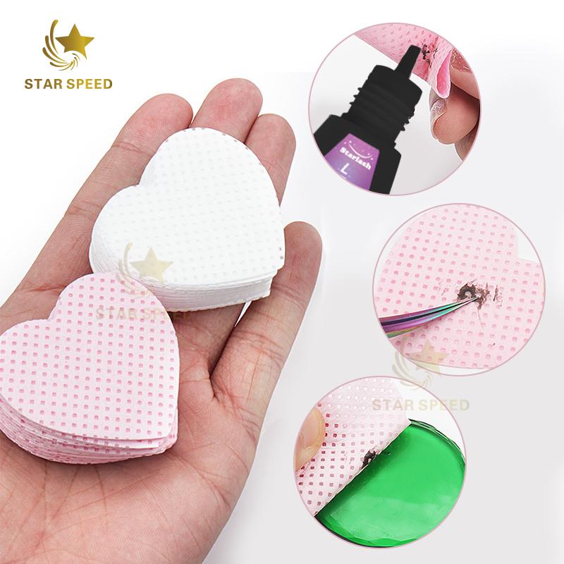 Lash Extension Lint Free Soft Pink Lash Adhesive Wipes Eyelash Glue Remover Cleaning Cotton Pad With Plastic Box Wipes