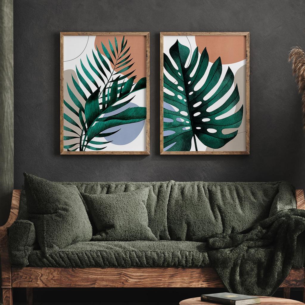 Set of Two Posters Monstera Leaf