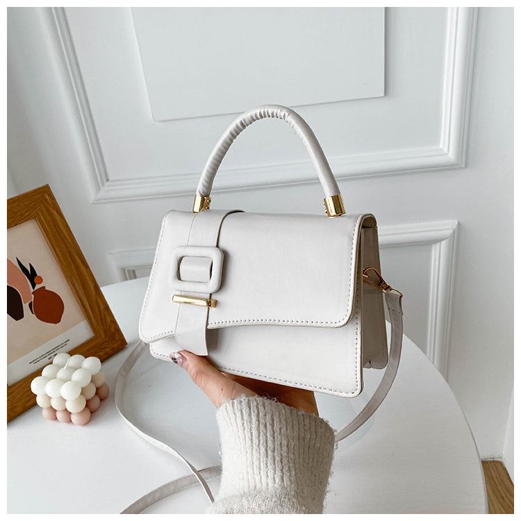 

Сумка кроссбоди от интернет-знаменитости, универсальная, текстурная, корейская версия, простая и модная, текстурная маленькая квадратная сумка на одно плечо KTY белый