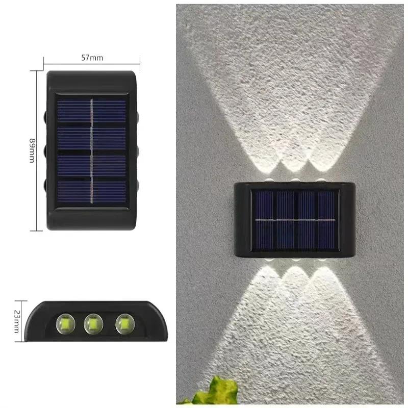 BMW Outdoor Lights Solar Powered, Convex Mirror Wall Light, IP65 Waterproof Up and Down Courtyards Gardens Stairs Corridors Walls