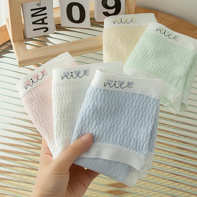 

5 шт. антибактериальных женских трусиков цвета макарон, хлопковые дышащие женские трусы средней посадки с промежностью