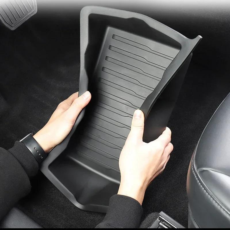 Underseat Storage Box For Tesla Model Y Environmentally Friendly Drawer TPE Storage Box Push Pull Car Interior Accessories 2024