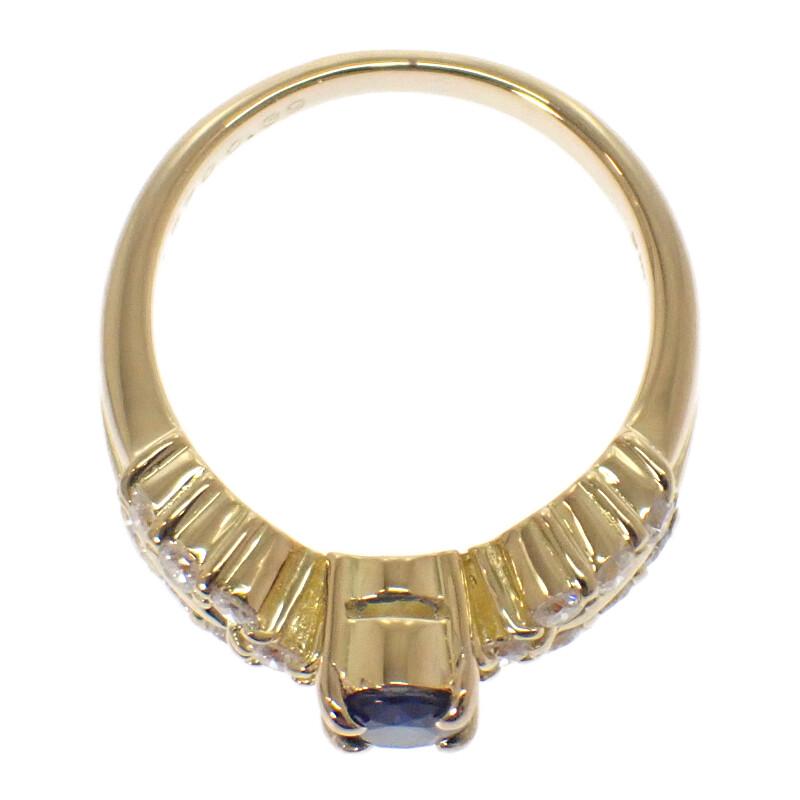 no brand  #8(JP Size) ring blue K18 yellow gold Women