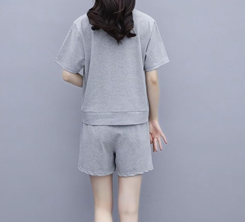 Loungewear Sweatsuit Jersey Top and Bottom Available in 4 Top and Diamond Short Cool and SC264 GR S [Scion & Co] [Scion] Set, Casual, Hooded, Two-Tone