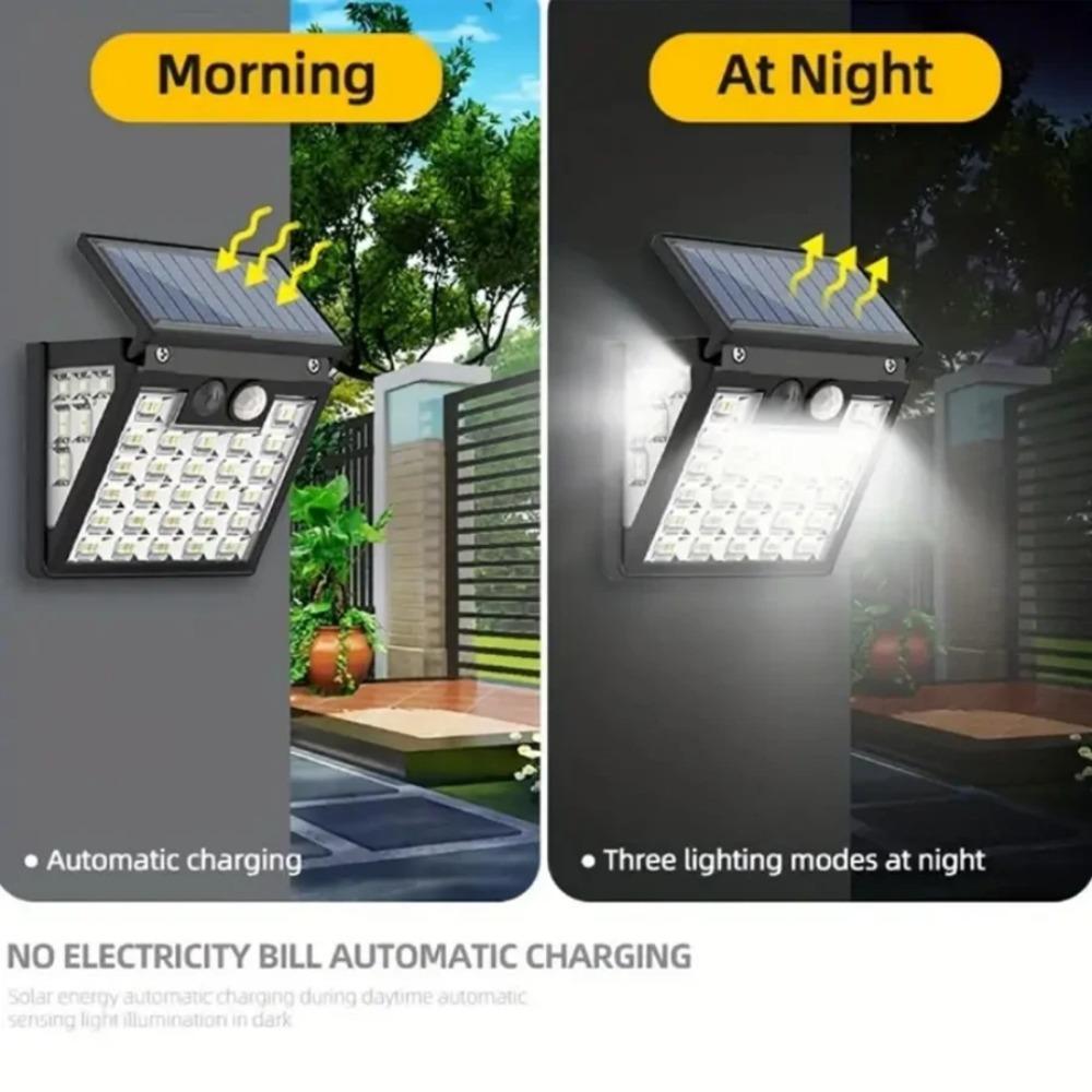 3000mah Human Body Automatic Induction Night Light Solar Charging Garden Outdoor Small Wall Lamp Lighting Waterproof Grade Street Lamp