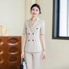 Teluoman Women's Elegant Short-Sleeve Blazer & Pants Set