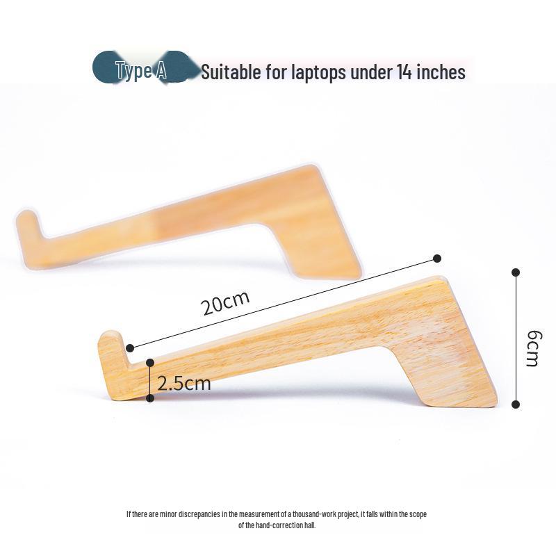 Solid Wood Vertical Laptop Cooling Stand & Storage Tray with Neck Protection