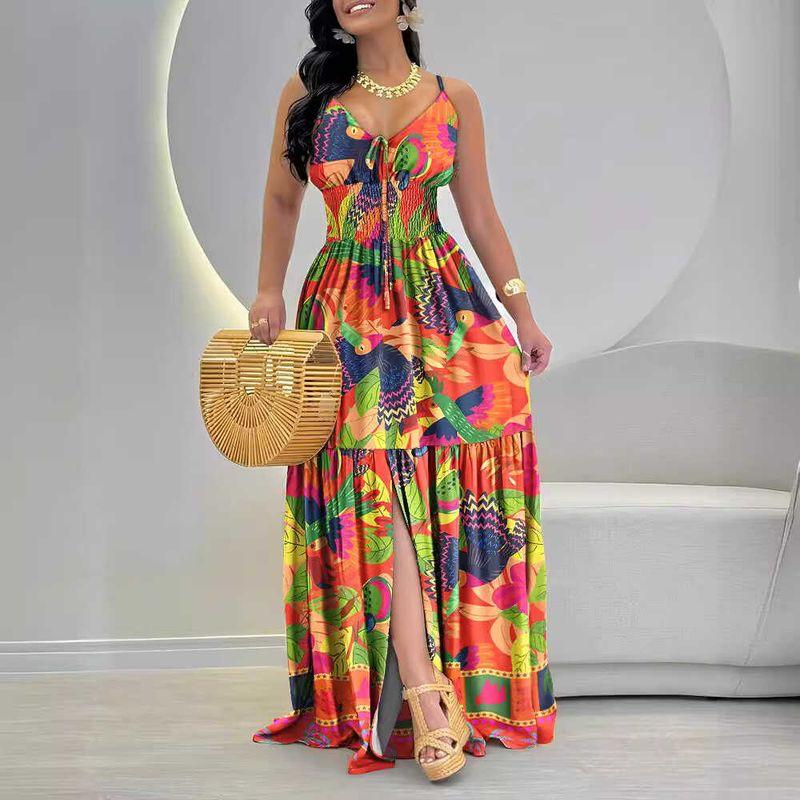 

Strap up Drawstring Waist Cinching Dress Sling Waist Hugging Dress Women Color XL