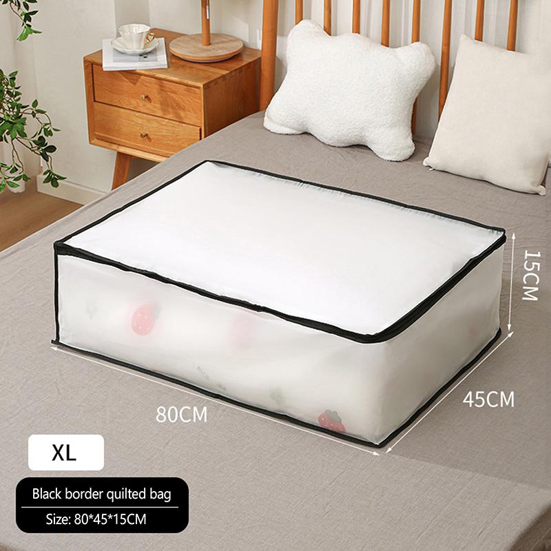 

Водонепроникна сумка для зберігання ковдр з ПЕВА, великої місткості, сумка для зберігання одягу, пилозахисна сумка для ковдр під ліжко, органайзер для шафи XL чорний