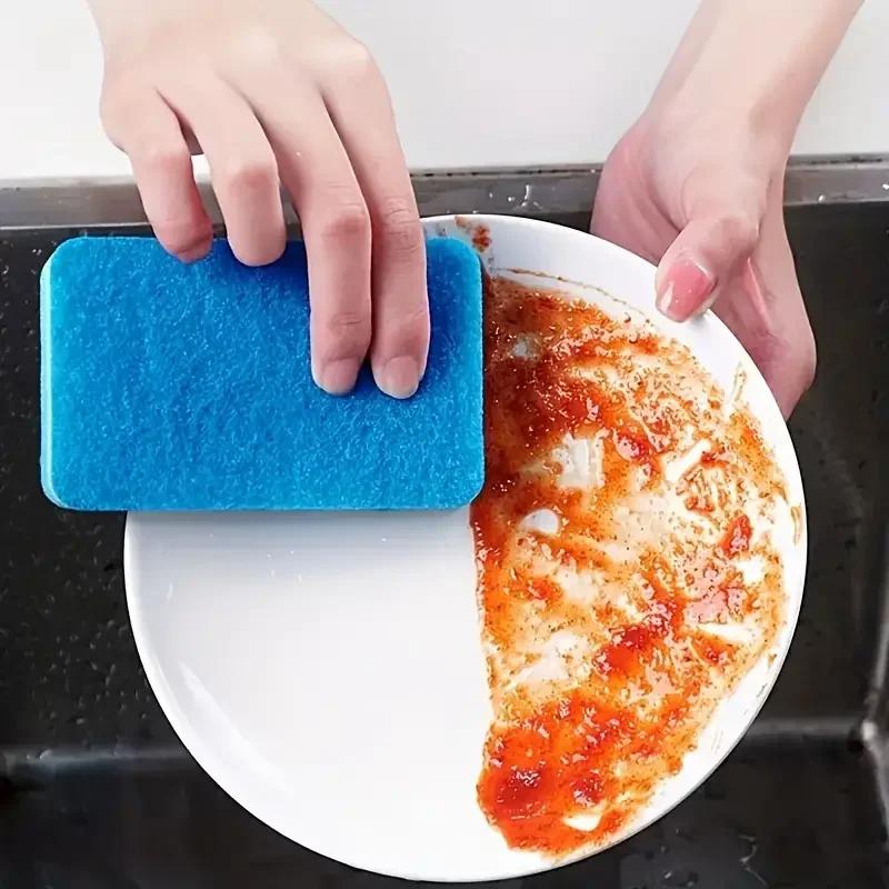 5/10pcs Sponge Wipe Colored Small Wave Sponge Scouring Pad Kitchen Cleaning Dishwashing Sponge Block Cleaning Tools
