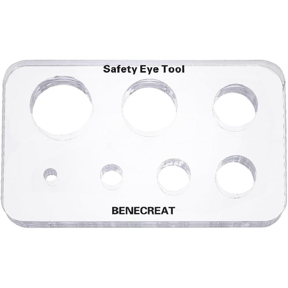 BENECREAT Acrylic Clear Safety Eye Insertion Tool, Washer Installation Aid, Crochet Tool for DIY Craft, Plush Bear Eye Installation, Doll Making