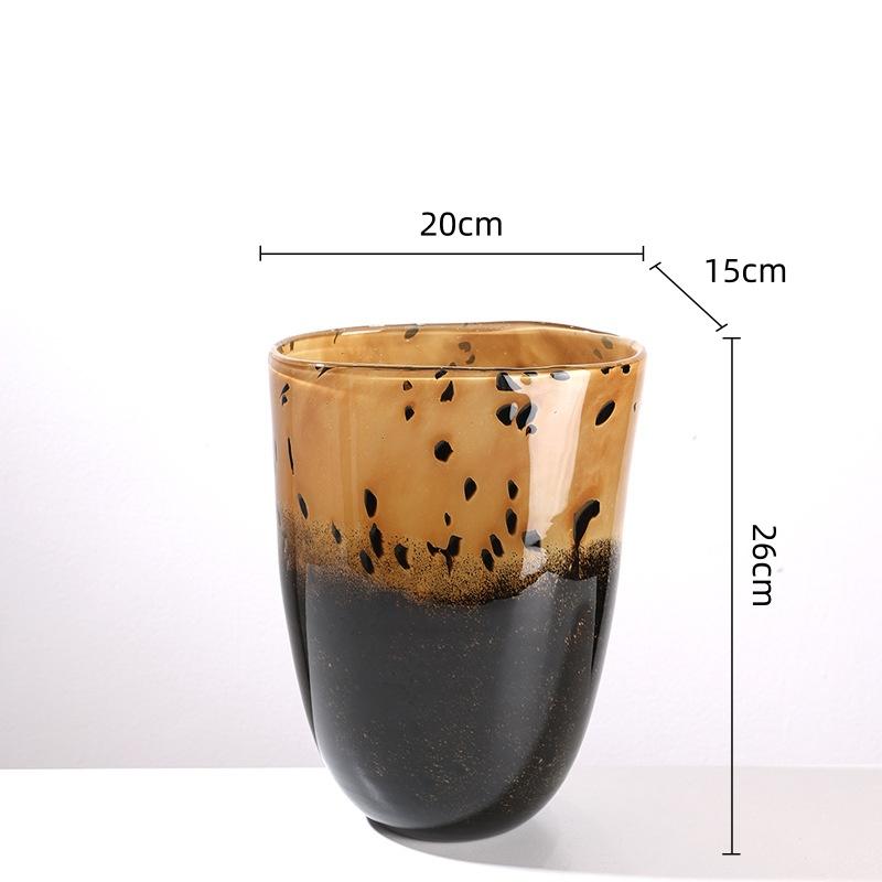Glass Vase Brown Gradient Plant Pot Flower Vase Floral Accessories Hydroponics Terrarium Home Decoration Accessories