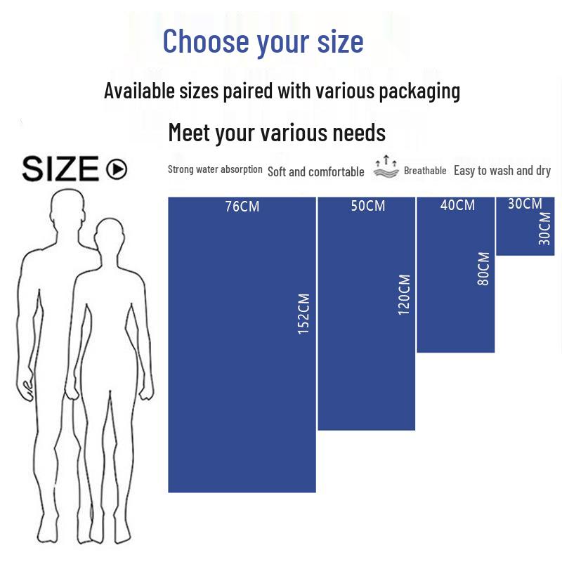 Ultra-Fine Double-Sided Quick-Dry Plush Towel - Beach, Sports & Sweat-Absorbing, Customizable with Logo