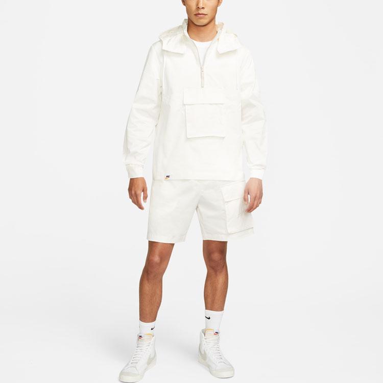 Nike Pánská sportovní bunda s kapucí na poloviční zip svrchní oděv bílá DD6495-133