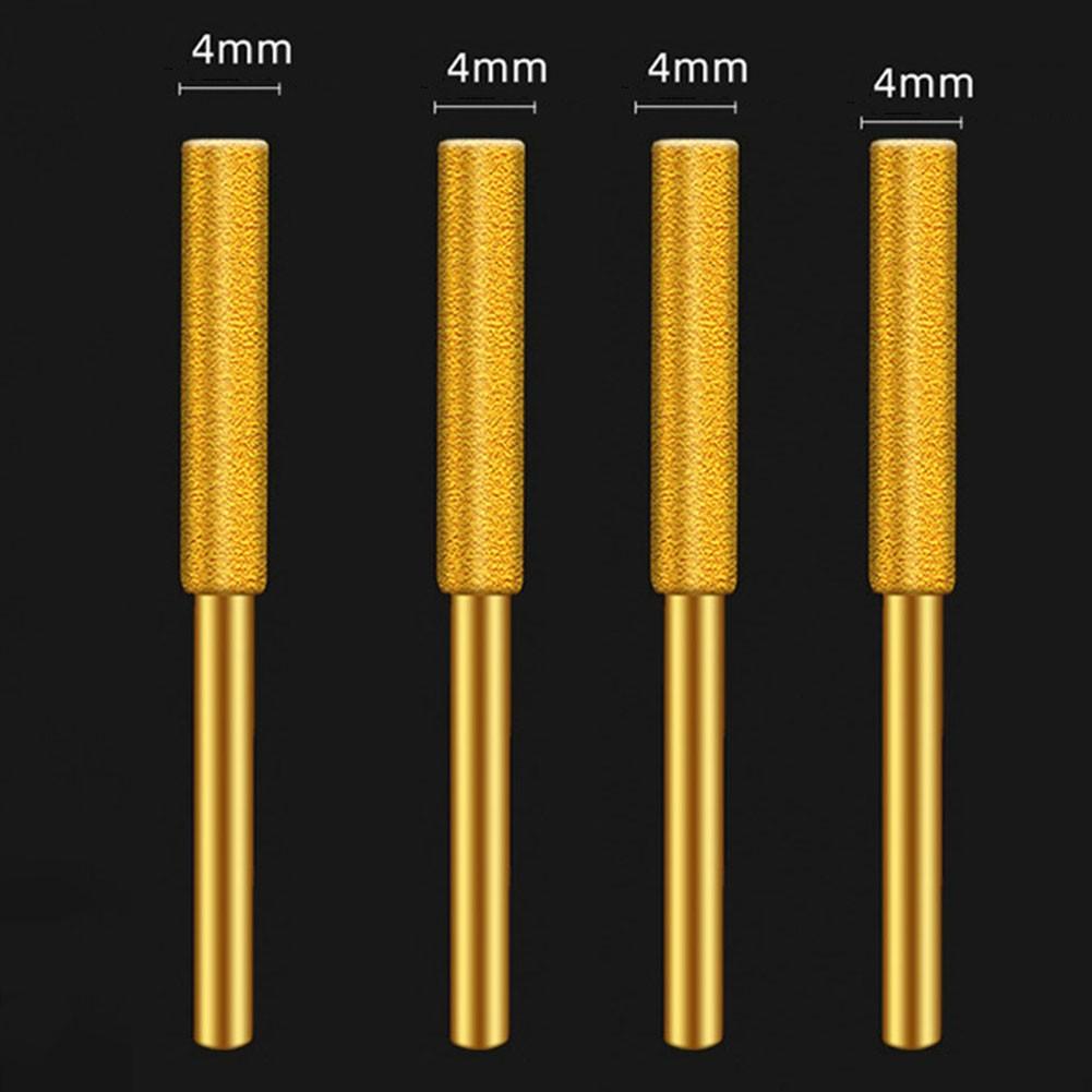 4pcs Diamond Coated Cylindrical Burr Chainsaw ener Grinder Chain Saw Grinding