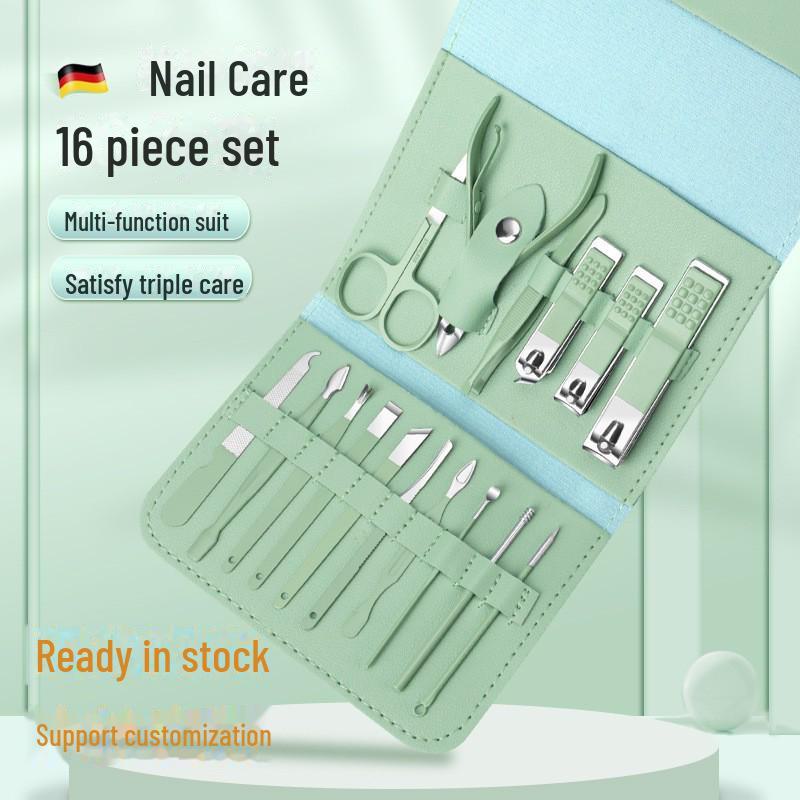 19-Piece Hot Sale Pedicure Nail Clippers Set with Toenail and Oblique Scissors