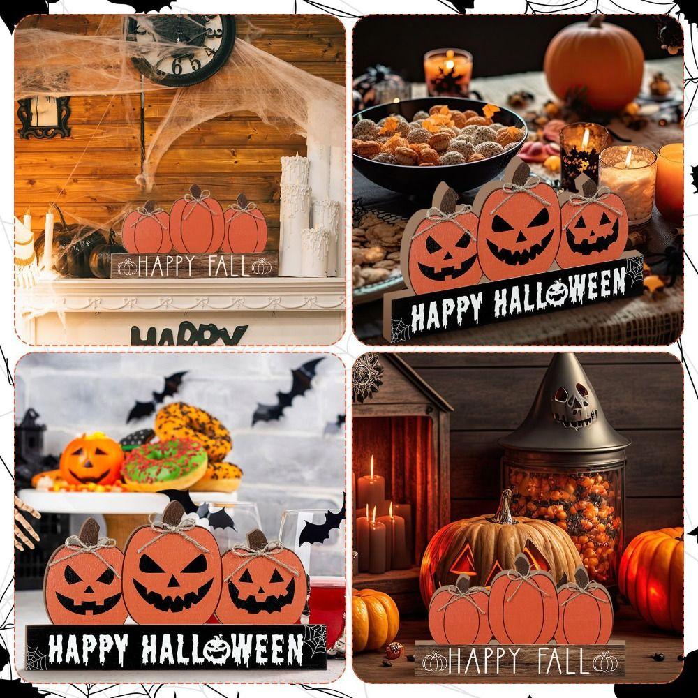 Cute Halloween Desk Decoration Funny Pumpkin Table Sign Halloween Ornaments  Living Room