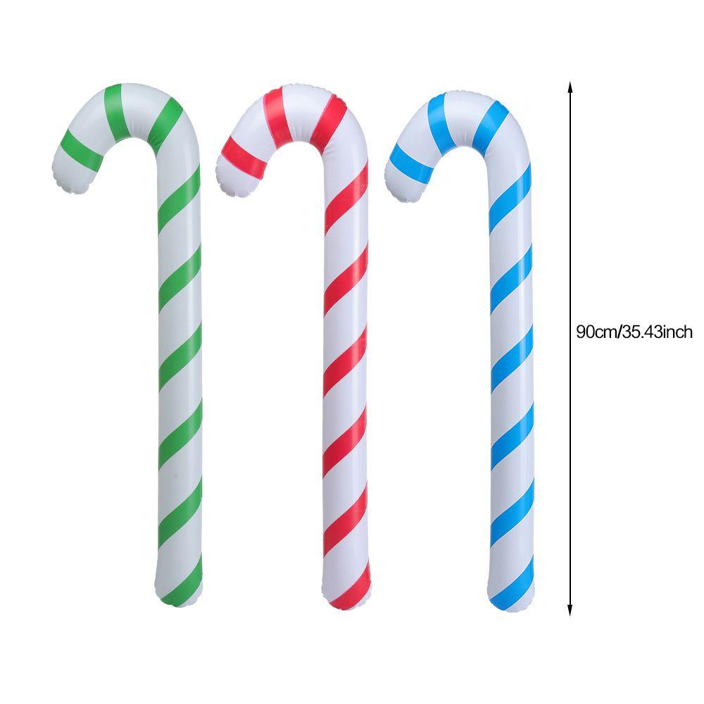 Home Party Balloons Santa Claus Walking Stick Christmas Candy Cane Inflatable Toys Crutch Balloons