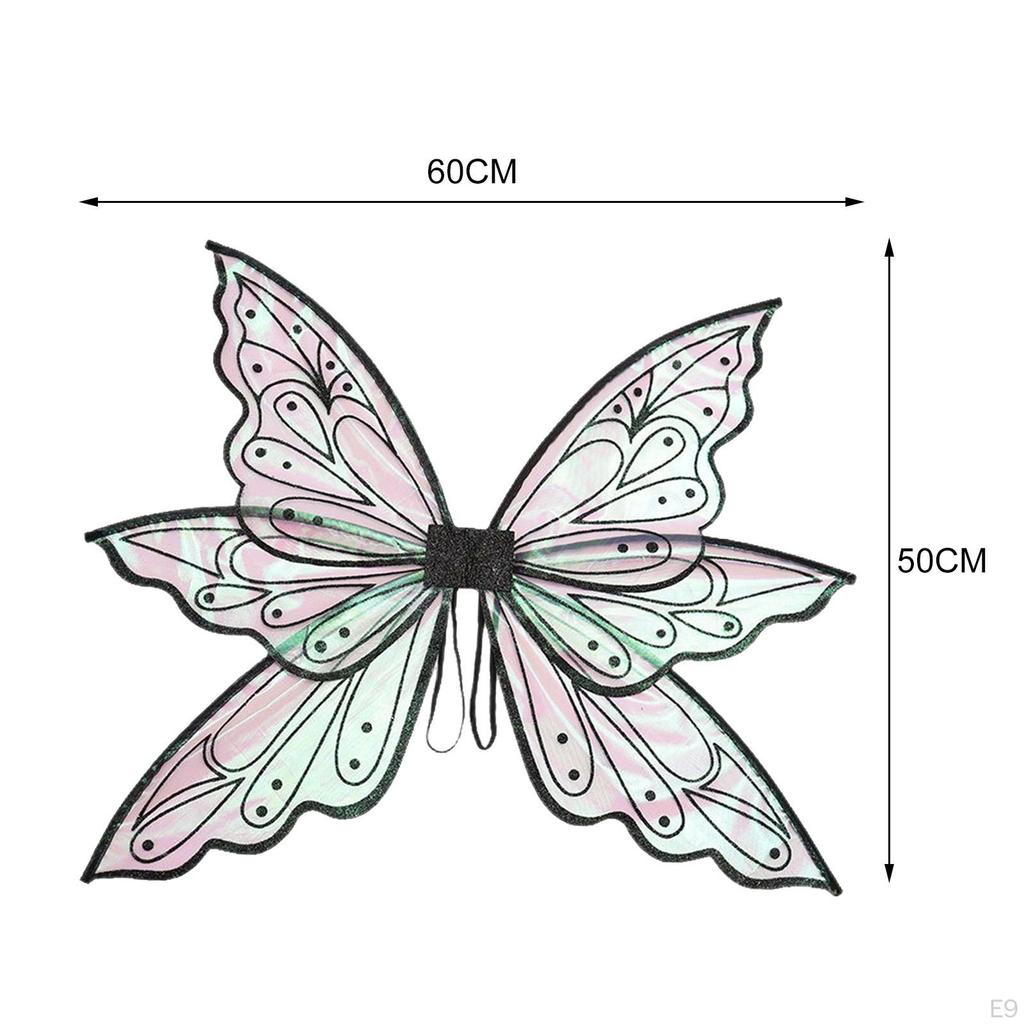 Fairy Wing Costume Dress up Photo Prop Girls Women Angel for Party Carnival 60cmx50cm Argent