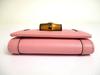 Authentic GUCCI Double G Bamboo Pink Leather 6 Pics Key Chain #a611 Refurbished