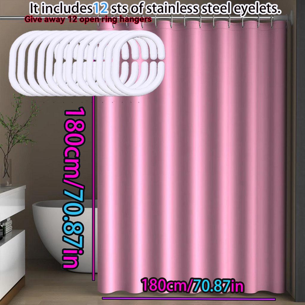 Romantic Pink Shower Curtain PVEA Waterproof Material Easy To Clean Simple Style Bathroom Curtain Home Hotel Universal