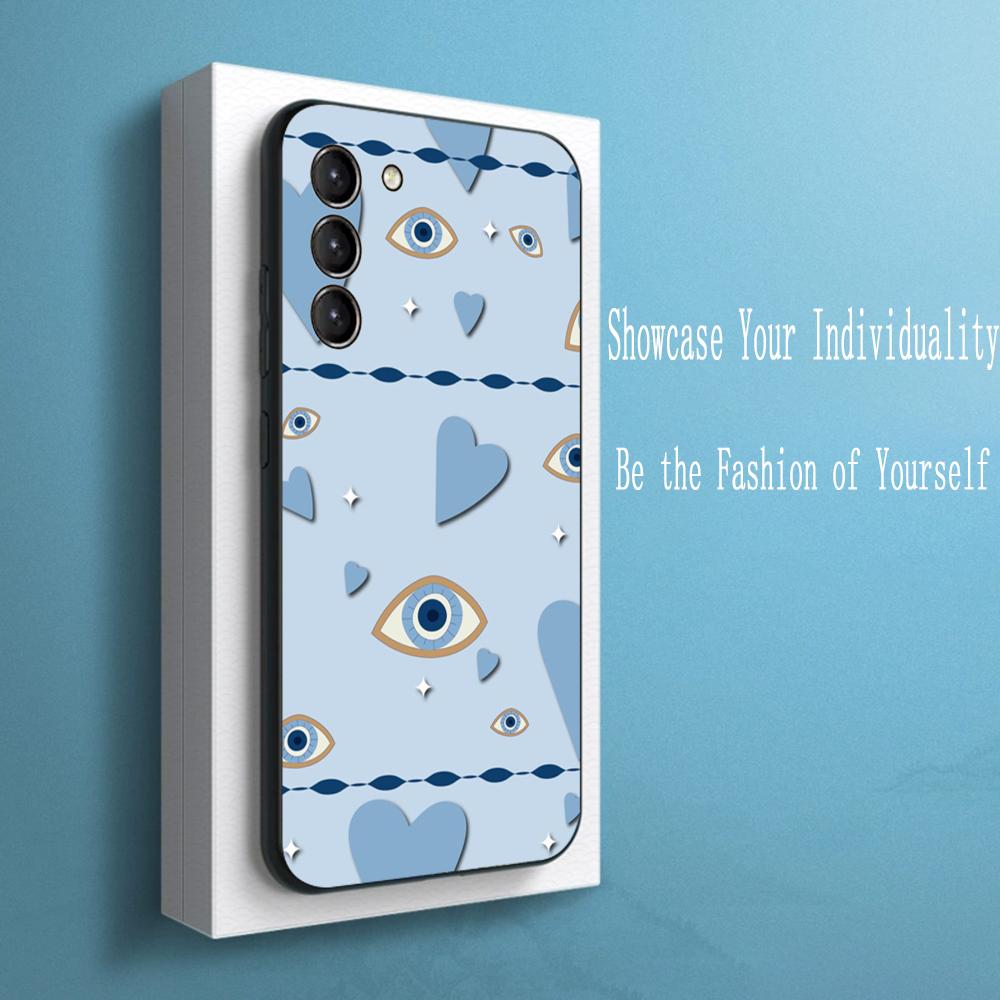 Fashion Cool Evil Eye Design Phone Case For Samsung Galaxy S25 S24 S23 S22 S21 S20 Plus Ultra Note20 Limited Soft Black