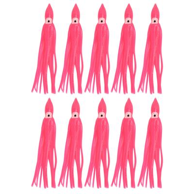 10PCS Trolling Squid Skirts PVC Soft Octopus Fishing Lures Baits for Freshwater and Saltwater Fishin