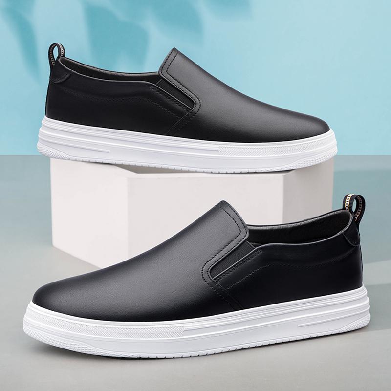 Genuine Leather Men Business Shoes Handmade Soft Loafers Anti-slip Rubber Moccasins Casual Shoes Leisure Walk Male Driving Shoes