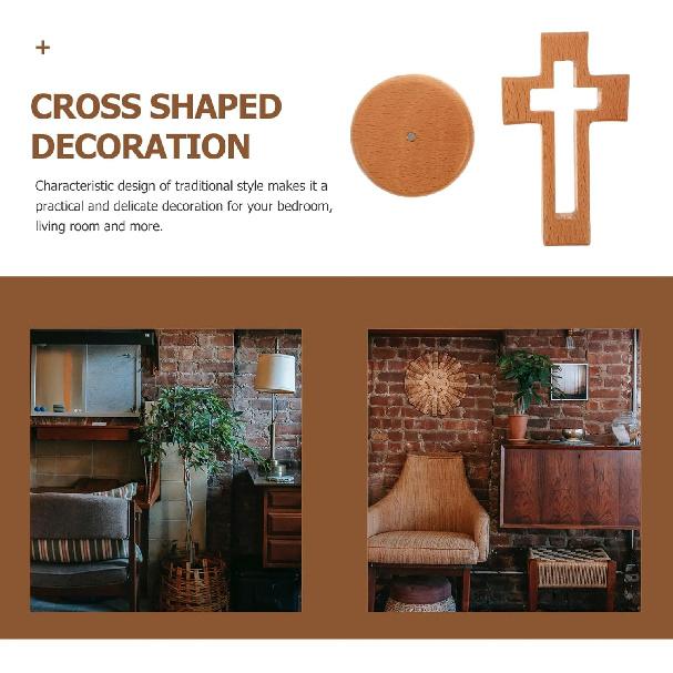 Veemoon Wood Standing Cross Wood Standing Cross Decor Wood Religious Table Alter Standing Table Cross Altar Cross with Stand Wooden Table Cross