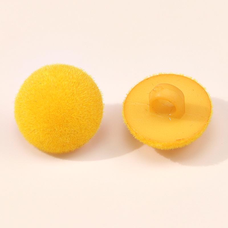 Colored Half-Round Flocked Mushroom Buttons: Plastic Sweater, Cardigan & Children's Decorative Accessories