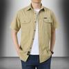 Camicia estiva casual a maniche corte Tide Big Yards Camicia militare da uomo ampia e sottile da uomo, comoda e resistente